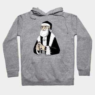 Funny Goth Santa Claus Sketch Hoodie